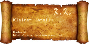 Kleiner Katalin névjegykártya